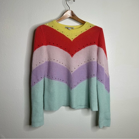 Autumn Cashmere Pastel Multicolor 100% Cashmere Sweater Size Small - Picture 2 of 15